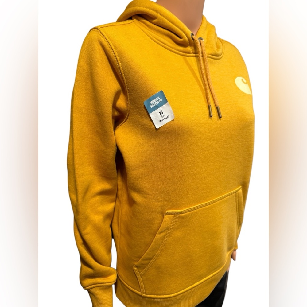 CARHARTT Relaxed Fit Midweight Logo Sleeve Graphic Hoodie Kangaroo Pocket NWT XS - Picture 4 of 10